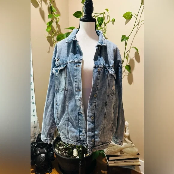 Free People Blue Denim Jacket - Picture 1 of 14